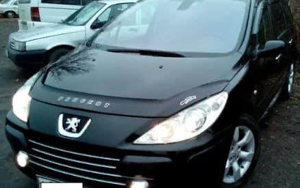 Дефлектор капота (мухобойка) Peugeot 307 с 2005-2008 г.в. Ресталинг (Пежо 307) Вип Тюнинг